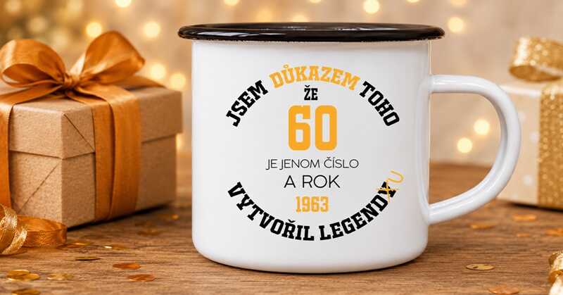 Narozeninový plecháček 60 je jenom číslo jako dárek pro šedesátníka